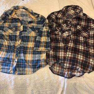 Plaid button down shirt bundle